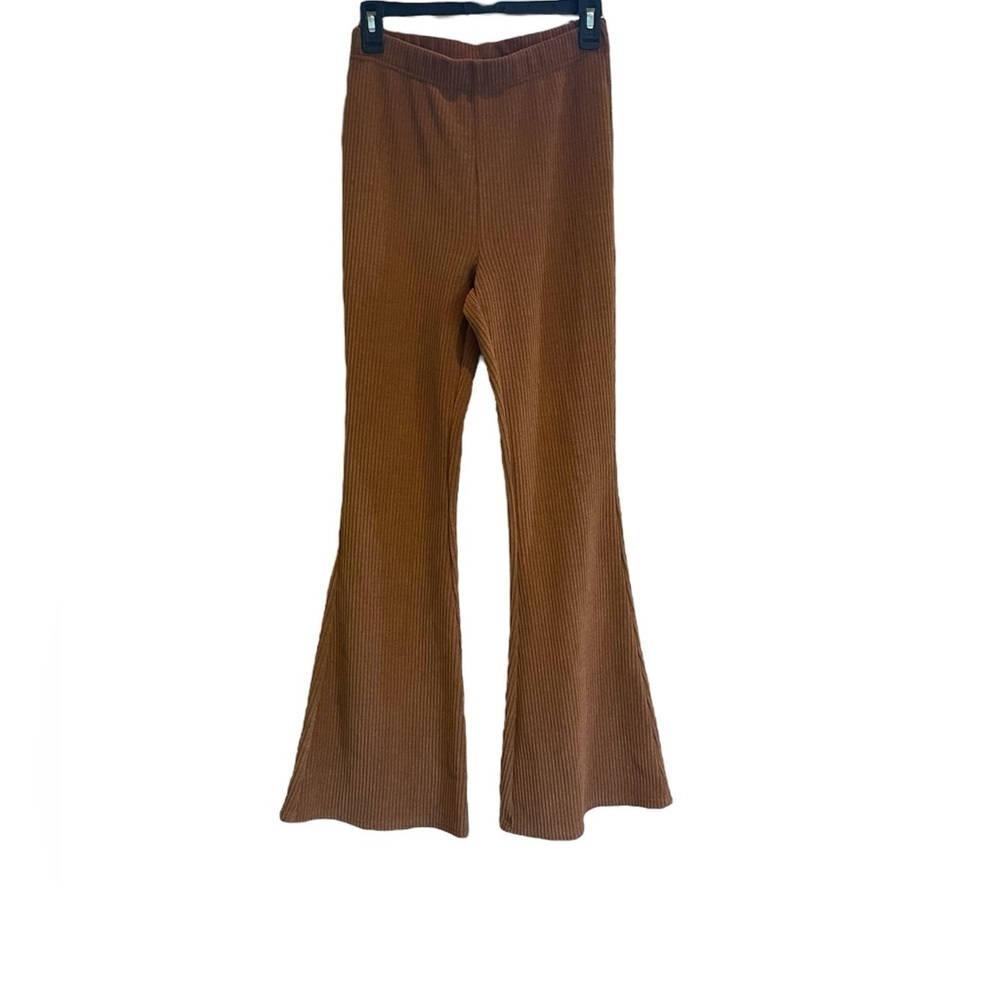 Chaser High Waist Ribbed Flare Pants Size Small